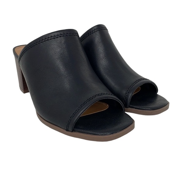 a.n.a Beach Sandals Shoes Heels NWT Open Toe Black Size 6.5 6 1/2 - Picture 6 of 13